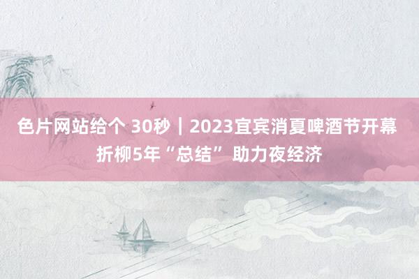 色片网站给个 30秒｜2023宜宾消夏啤酒节开幕 折柳5年“总结” 助力夜经济