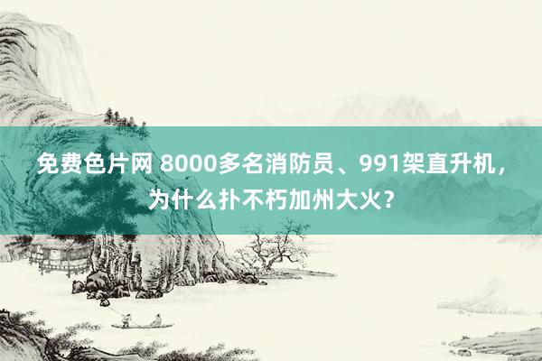 免费色片网 8000多名消防员、991架直升机，为什么扑不朽加州大火？