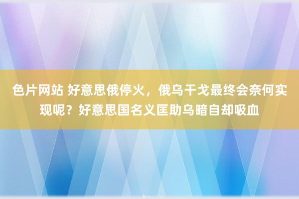 色片网站 好意思俄停火，俄乌干戈最终会奈何实现呢？好意思国名义匡助乌暗自却吸血