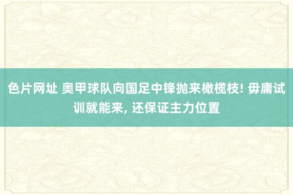 色片网址 奥甲球队向国足中锋抛来橄榄枝! 毋庸试训就能来, 还保证主力位置